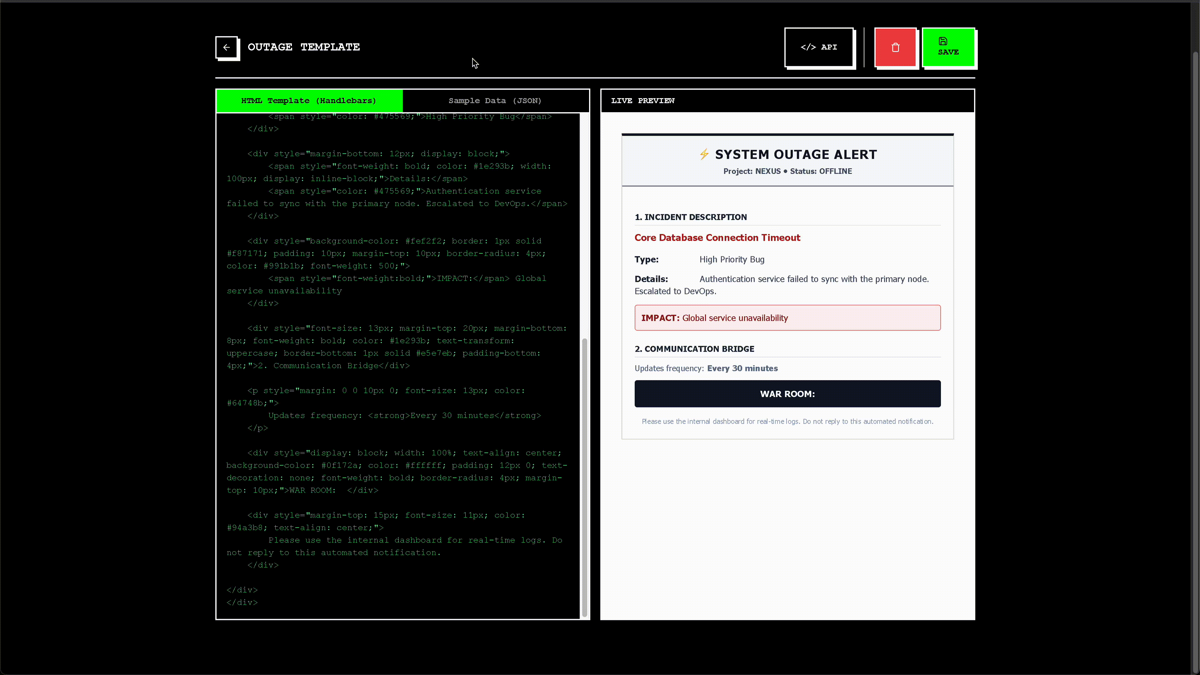 Live Template Editor Demo